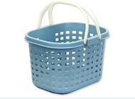 Cestas plásticas de la mano del hogar de compras del almacenamiento portátil de la cesta con las manijas