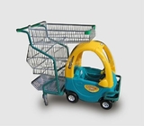 Carretilla plástica del empuje del supermercado de los carros de la compra de los niños del metal de los niños con el coche del juguete