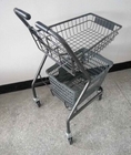 Carretilla de la cesta de compras del supermercado del estilo japonés/carro plegables de acero del empuje