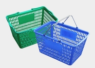 Recicle las cestas de compras de mano plásticas, cesta de compras azul del almacenamiento del ultramarinos durable