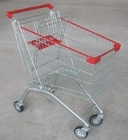 La carretilla de las compras de la rueda Store4 del alambre/al por menor de acero empuja la cesta de compras manualmente rodada