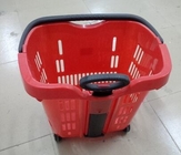 Cesta plástica verde del balanceo de las compras de la mano/carro durable de la cesta del supermercado