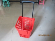 La cesta de compras del balanceo del echador con las ruedas, 4 rodó cestas de compras plásticas