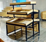 Estante de exhibición de madera del metal plegable de 3 gradas para la tienda al por menor ISO9001