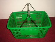 Verde 32 litros de la mano de cesta de compras, manija del metal de la cesta del ultramarinos del alambre del supermercado