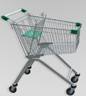 Metal la carretilla con las ruedas, carro 80L de las compras del equipaje del despliegue del supermercado