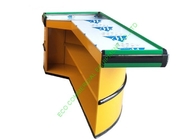 El contador/el amarillo antioxidantes del pago y envío de la caja registradora del metal curvó el mostrador de recepción